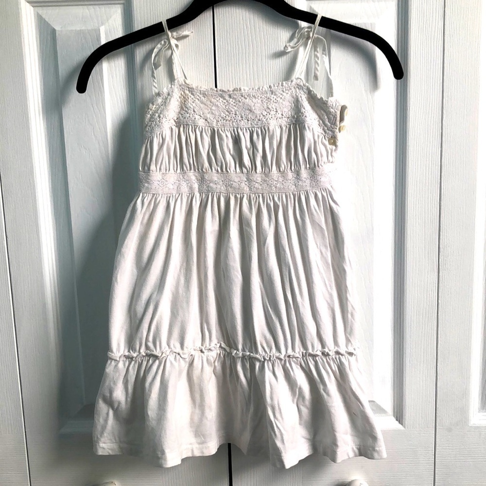 Ralph Lauren Girl's Children's Wear Crochet White Cotton Sundress Size 4/4T